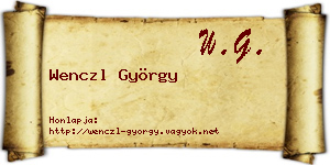 Wenczl György névjegykártya